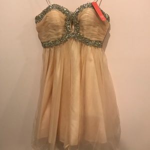 Peach semi-formal dress